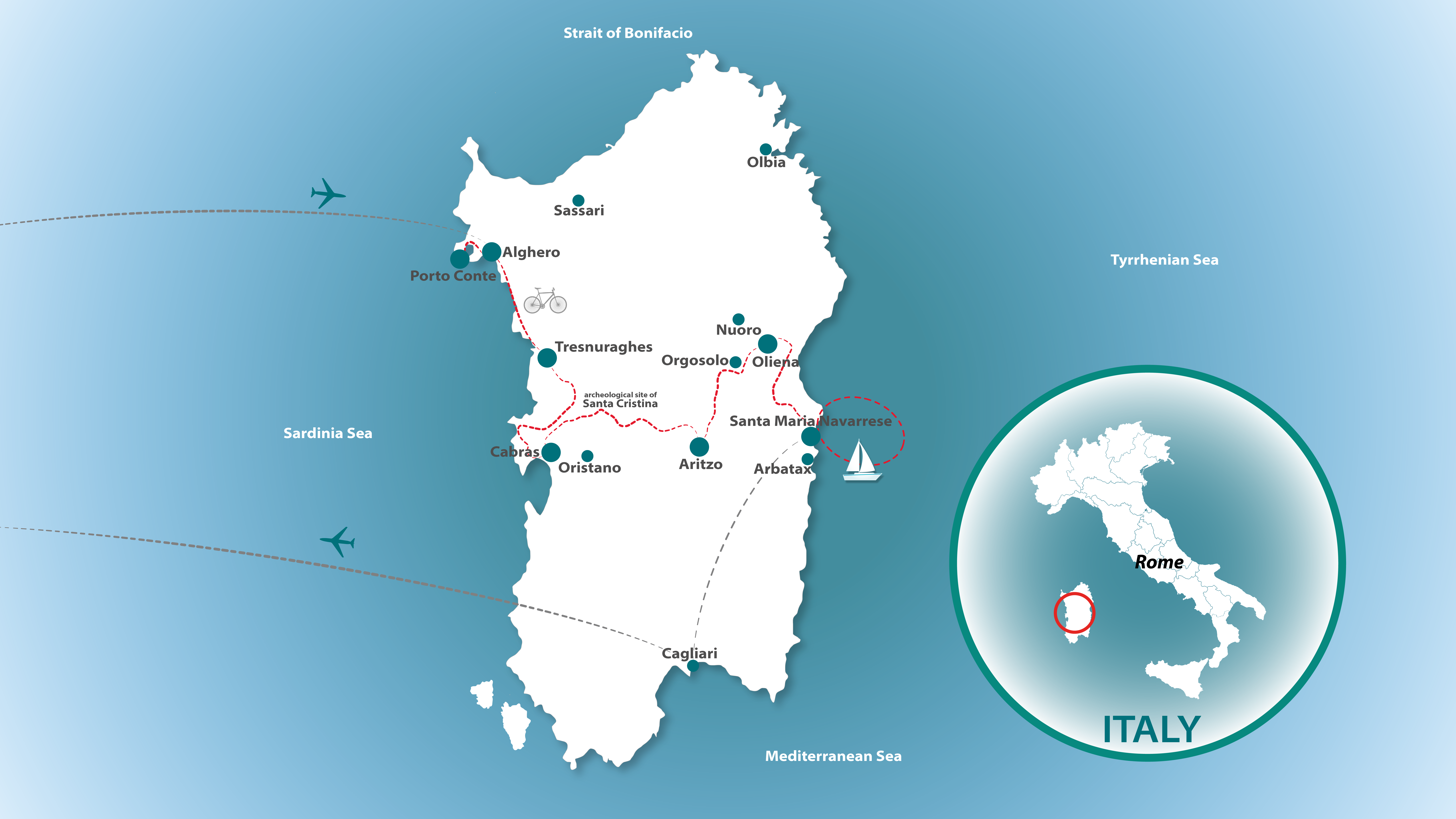 Sardinia cycling tour coast to coast